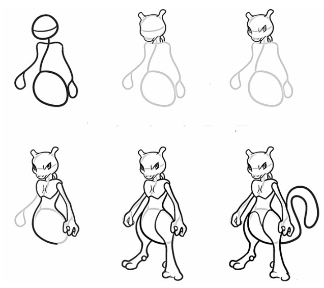 Dibujos de Mewtwo poderoso