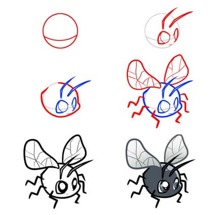 Dibujos de Mosca Adorable