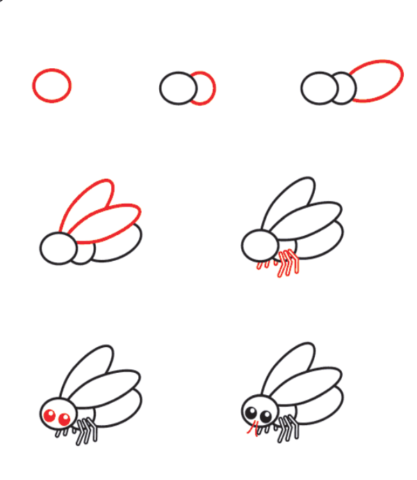 Dibujos de Mosca sobre una Flor