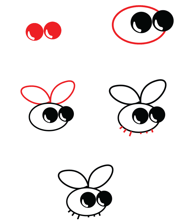 Dibujos de Mosca sobre una Hoja