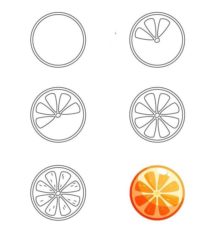 Dibujos de Naranja brillante