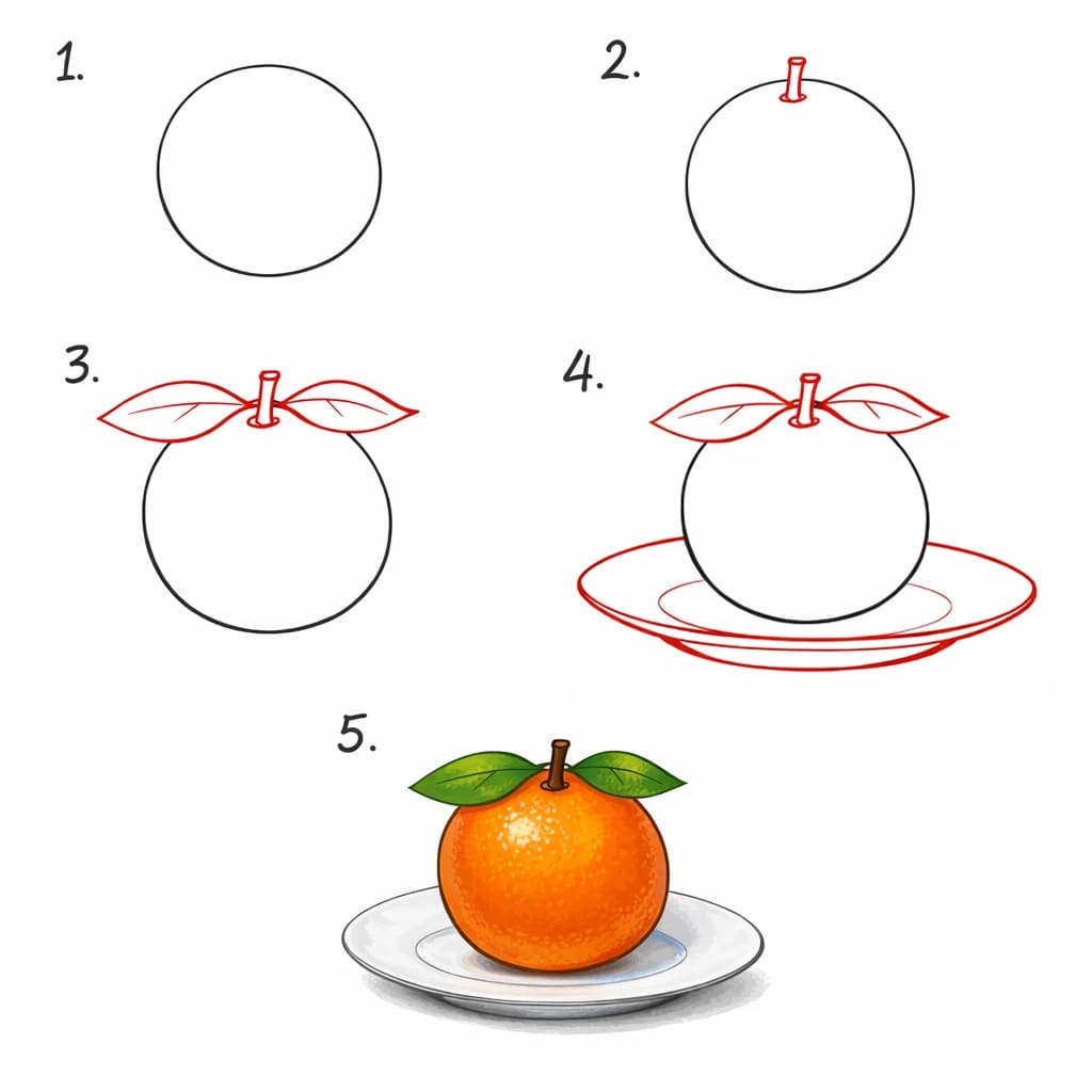 Dibujos de Naranja colorida
