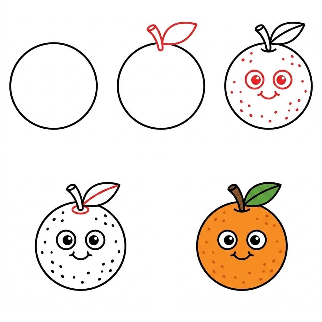 Dibujos de Naranja con cáscara