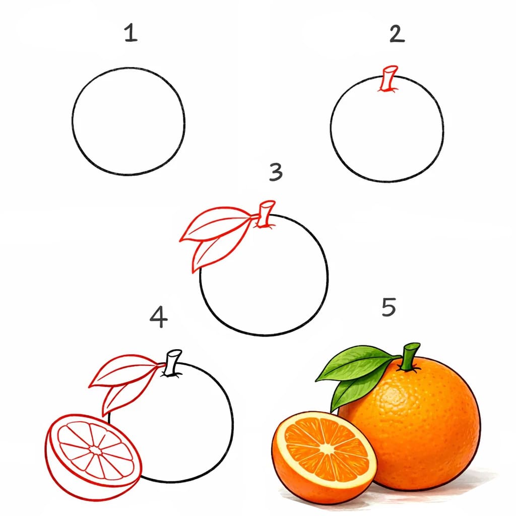 Dibujos de Naranja del huerto