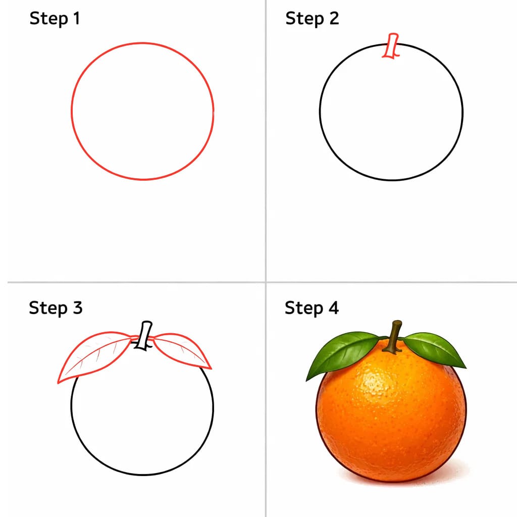Dibujos de Naranja detallada