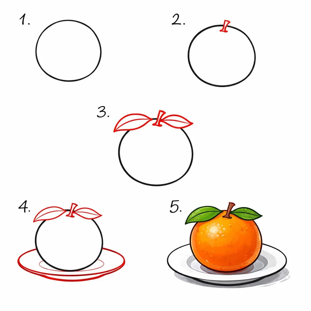 Dibujos de Naranja dulce y madura