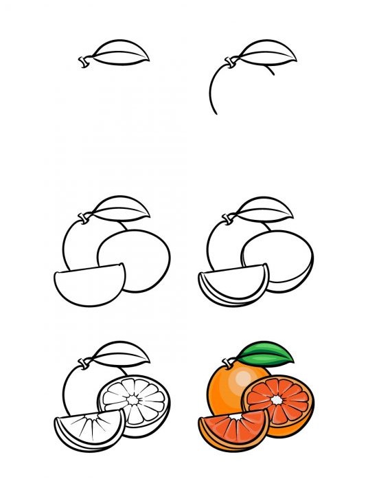 Dibujos de Naranja fresca