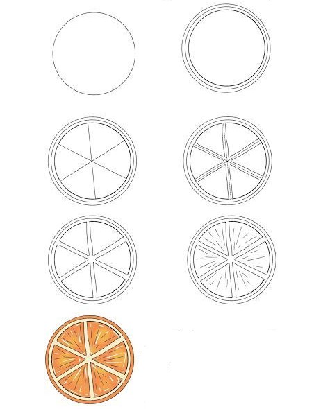 Dibujos de Naranja partida