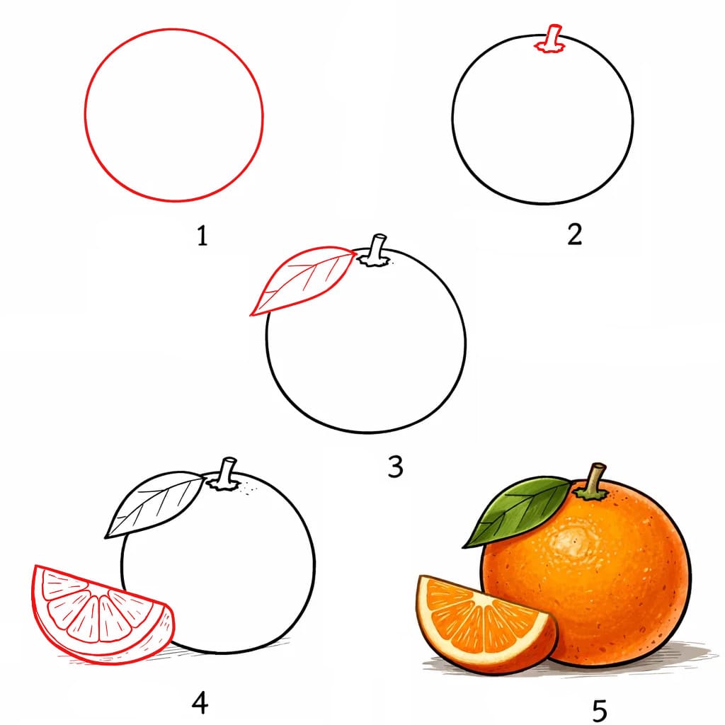 Dibujos de Naranja pelada