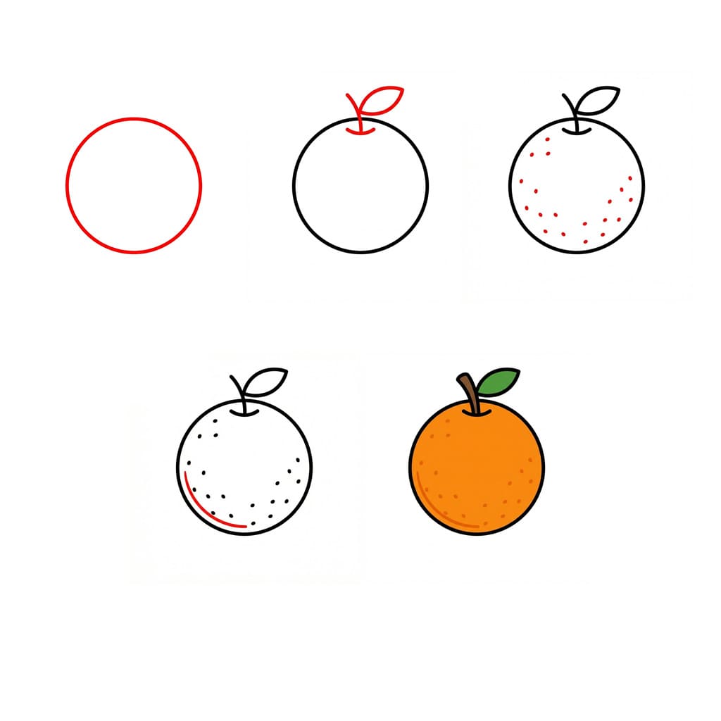 Dibujos de Naranja sin pelar