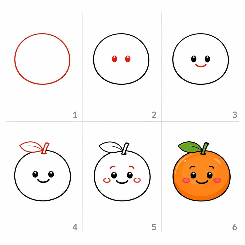 Dibujos de Naranja sobre una mesa