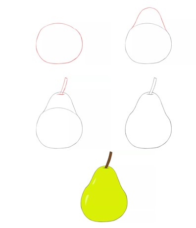 Dibujos de Pera amarilla