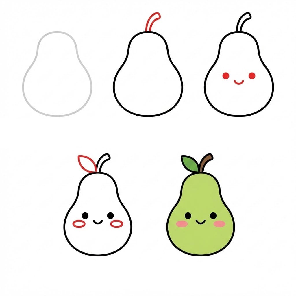 Dibujos de Pera cortada
