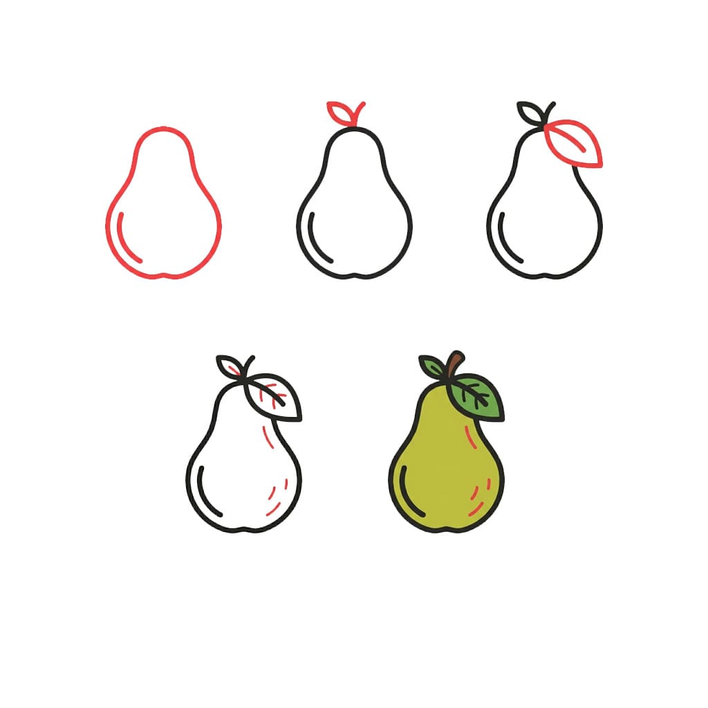 Dibujos de Pera detallada