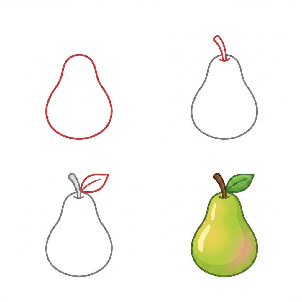 Dibujos de Pera divertida