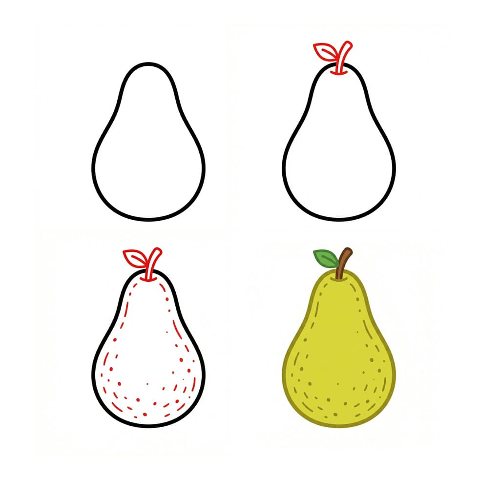 Dibujos de Pera en rebanadas