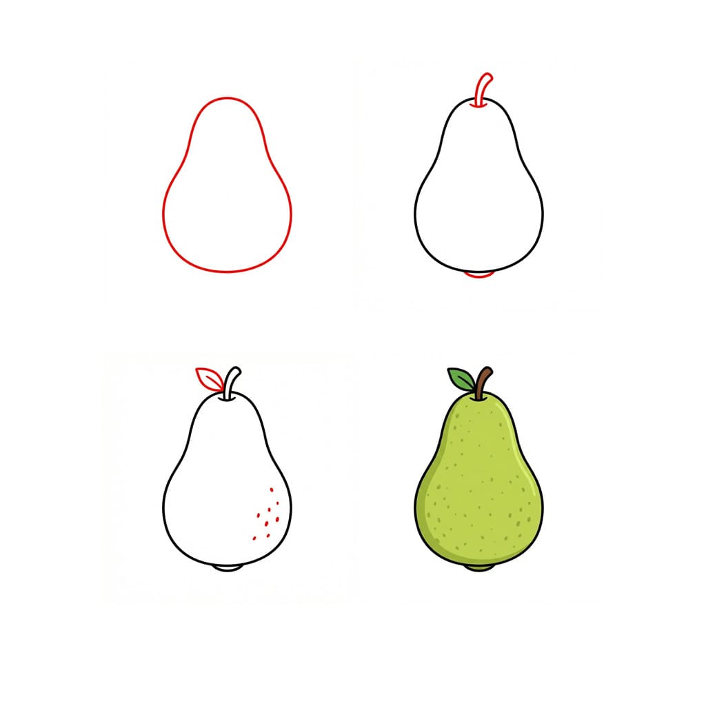 Dibujos de Pera en un plato