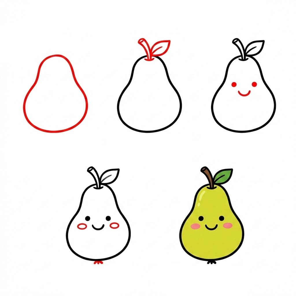 Dibujos de Pera jugosa y fresca