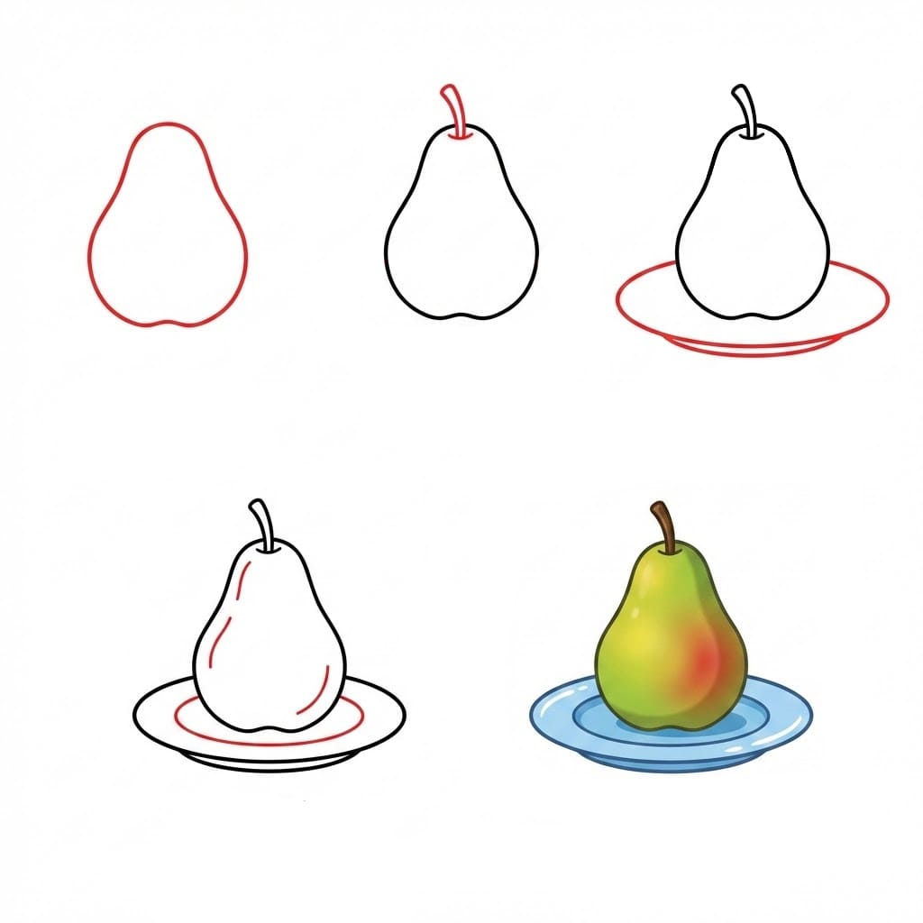 Dibujos de Pera partida