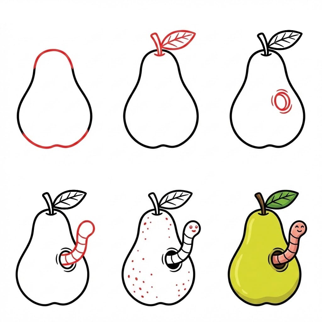 Dibujos de Pera sonriente
