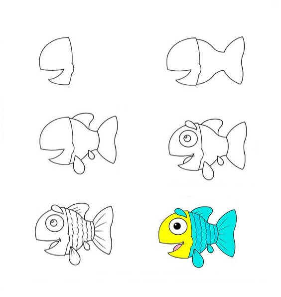 Dibujos de Pez Ornamental Adorable