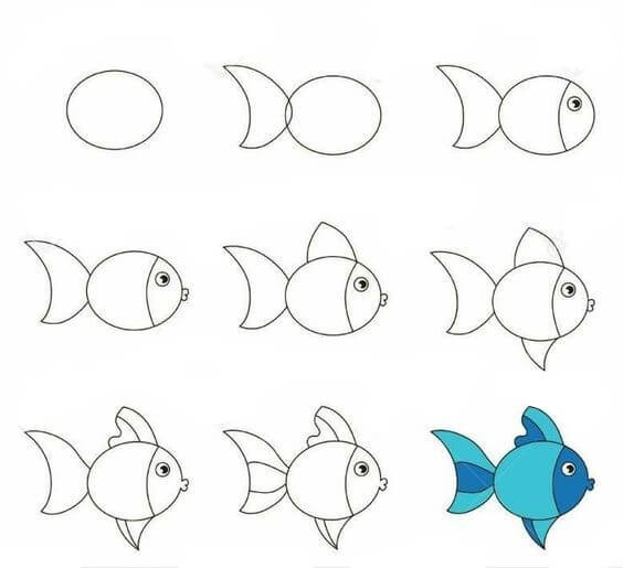 Dibujos de Pez Ornamental Azul