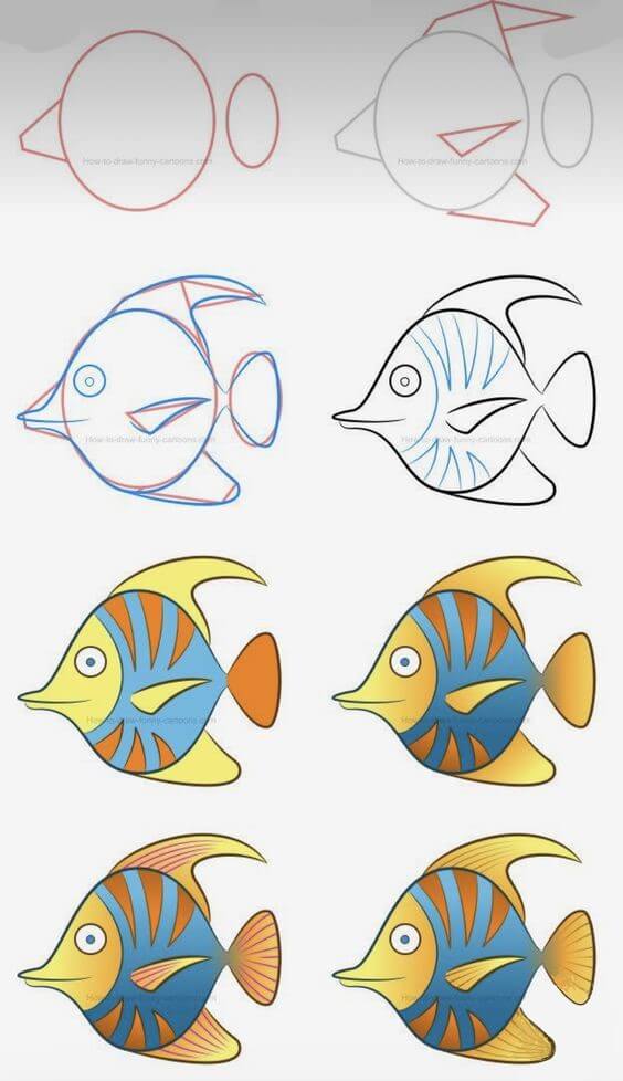 Dibujos de Pez Ornamental con Aletas
