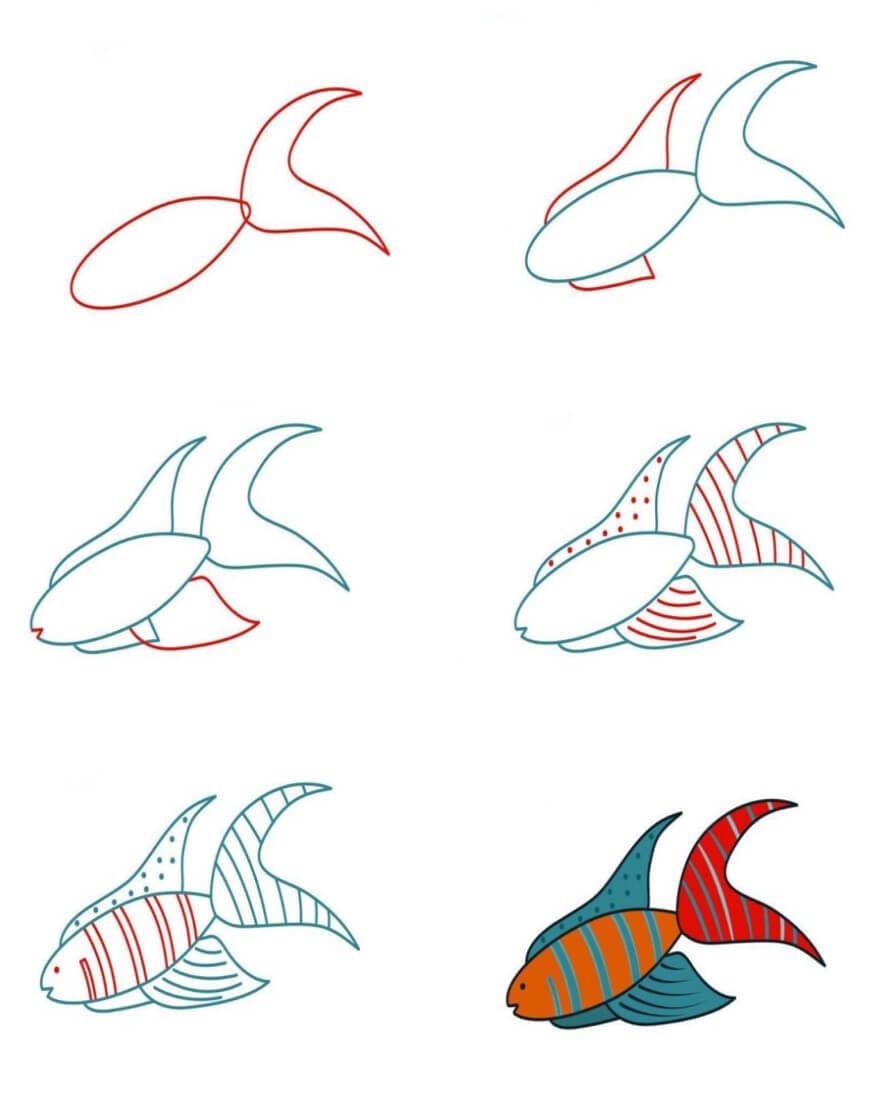 Dibujos de Pez Ornamental Encantador