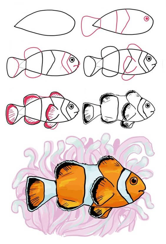 Dibujos de Pez Ornamental Rayado