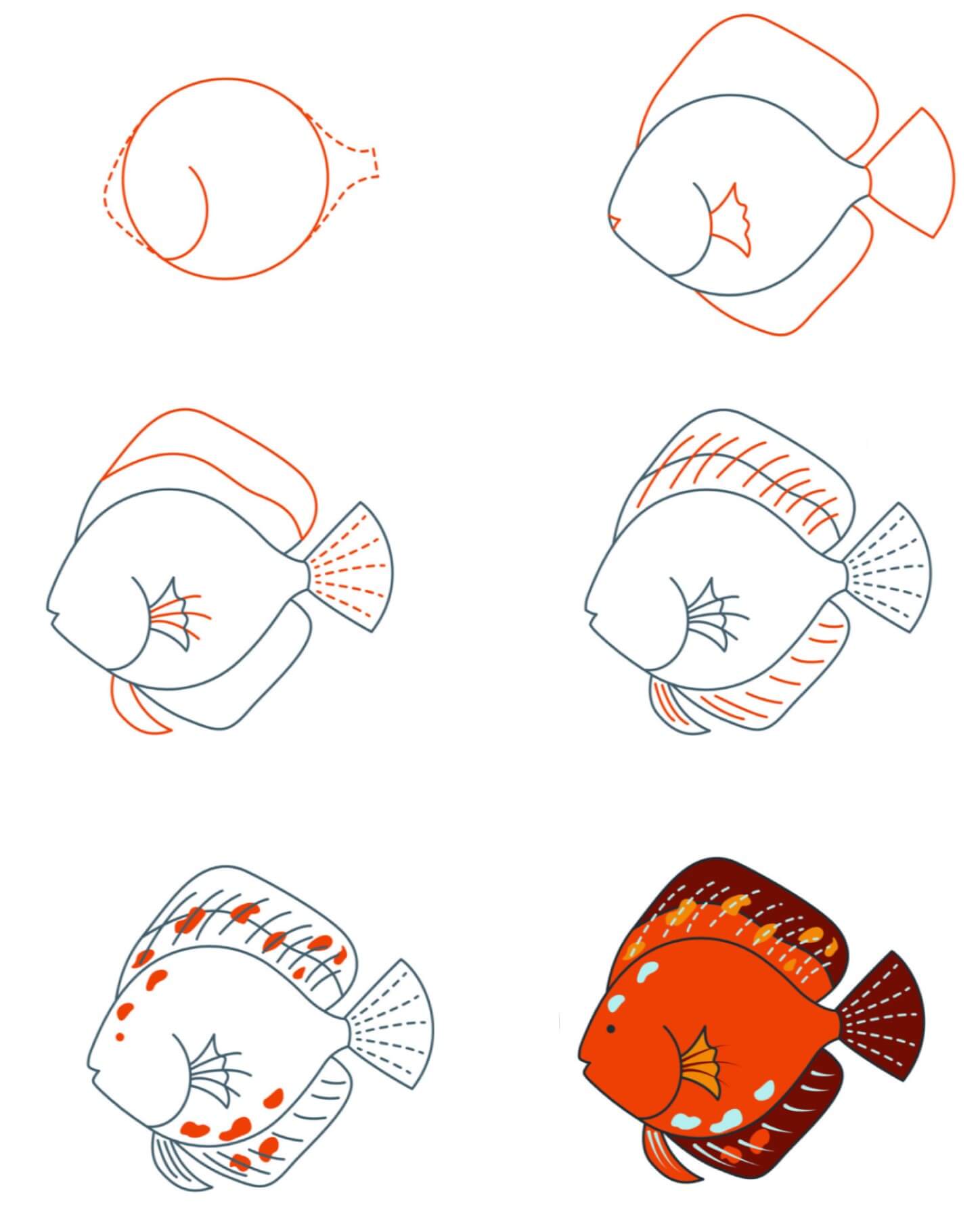 Dibujos de Pez Ornamental Rojo