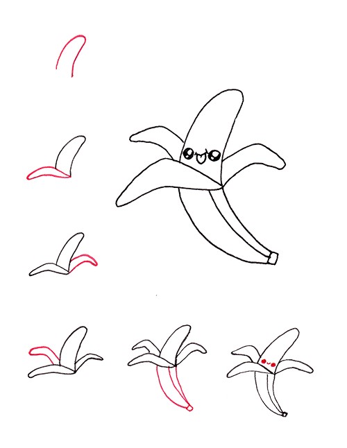 Dibujos de Plátano alegre