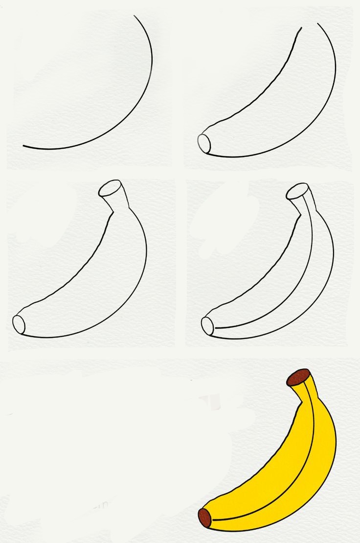 Dibujos de Plátano con cáscara