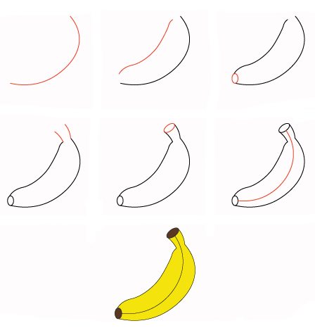 Dibujos de Plátano fresco