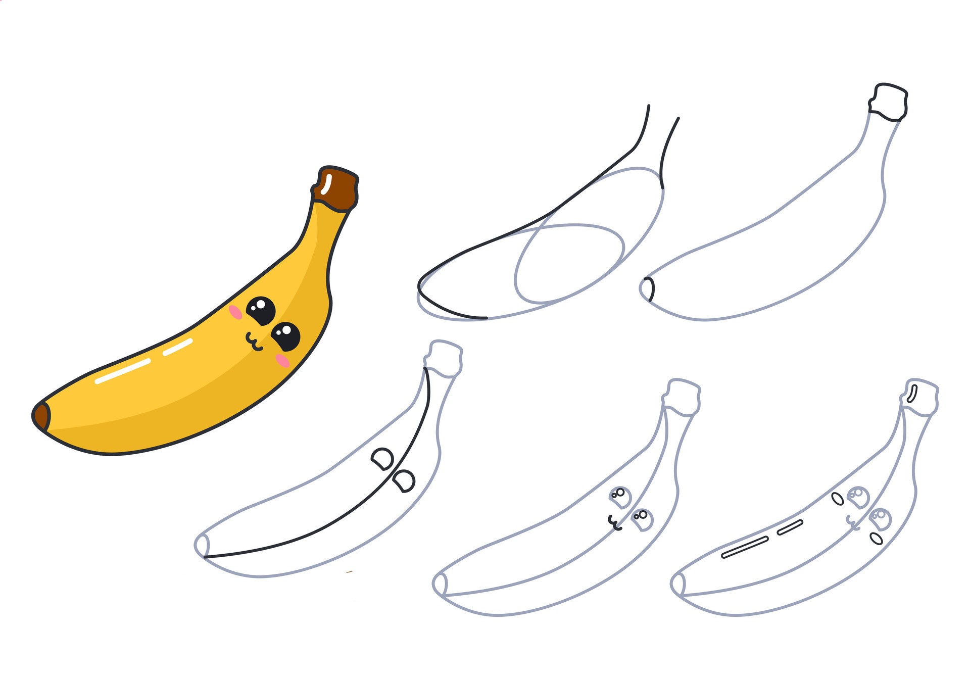 Dibujos de Plátano kawaii