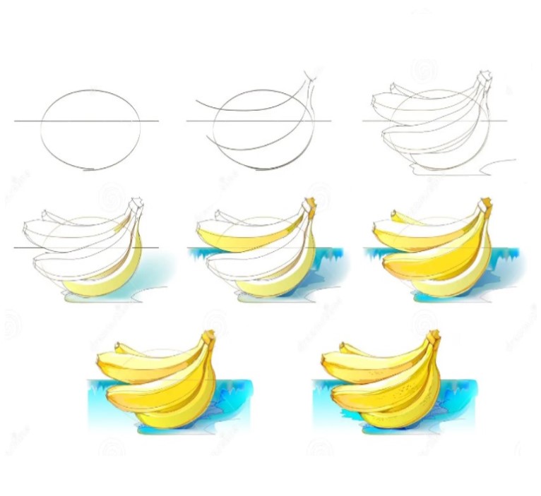 Dibujos de Plátano recién cosechado
