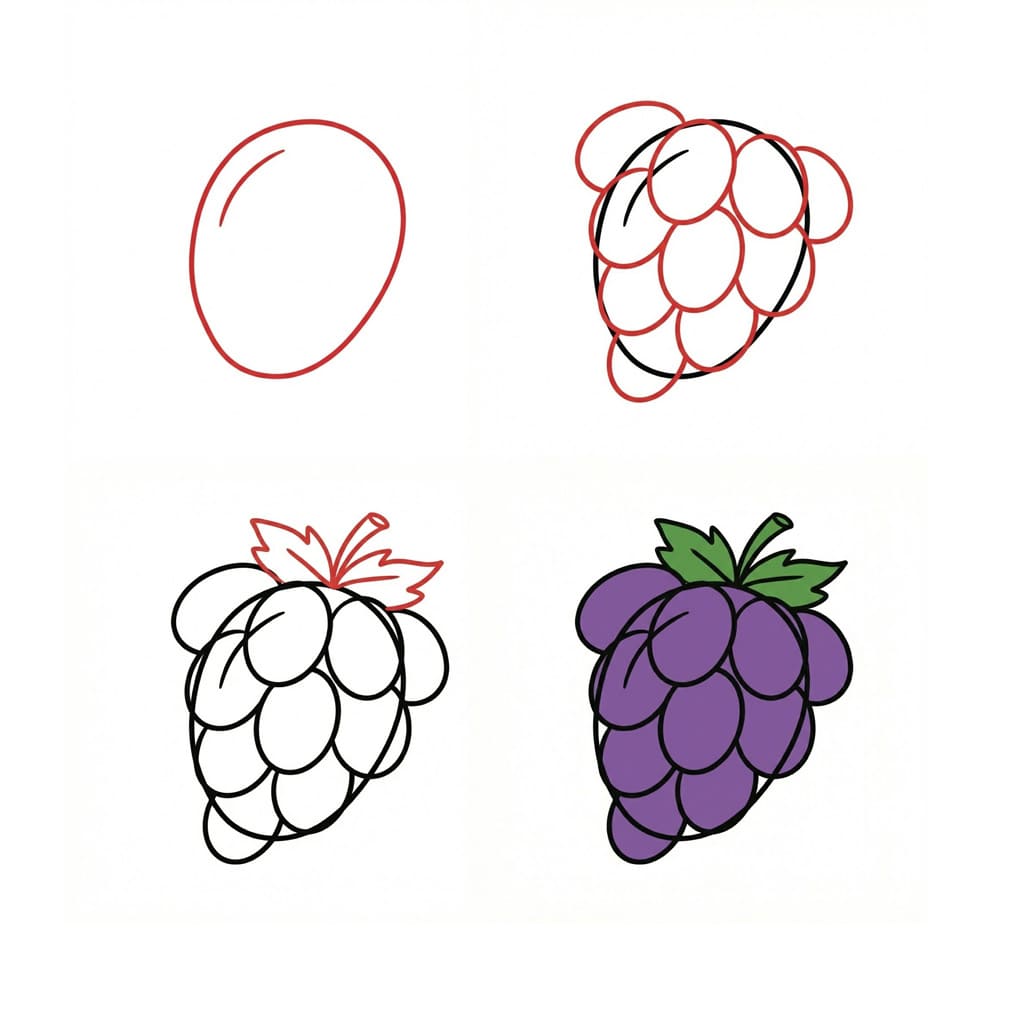 Dibujos de Racimo de uvas naturales