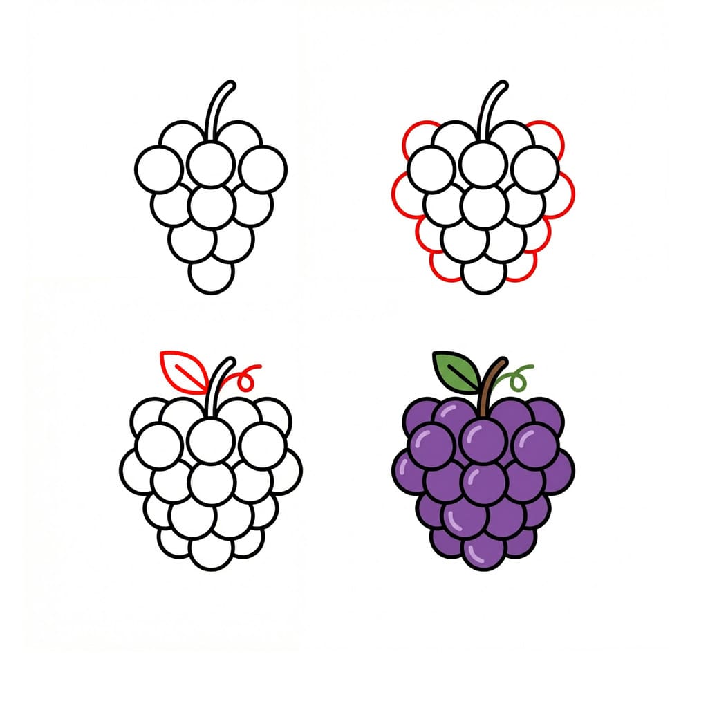 Dibujos de Racimo de uvas orgánicas
