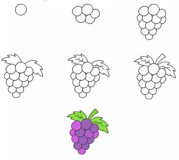 Dibujos de Racimo de uvas pequeñas