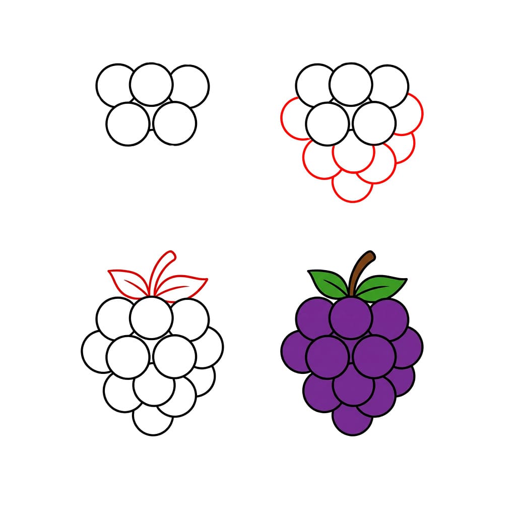Dibujos de Racimo de uvas realistas