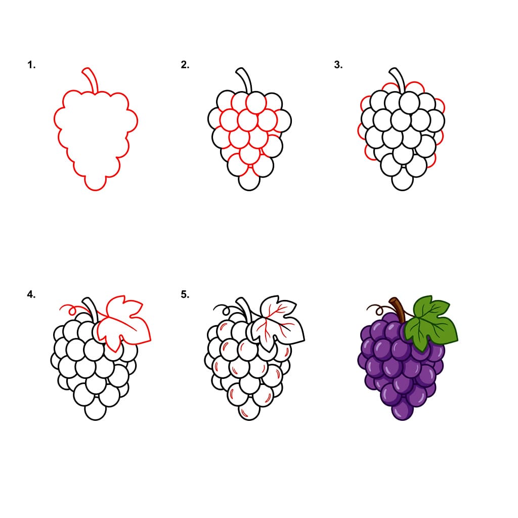 Dibujos de Racimo de uvas sobre una mesa