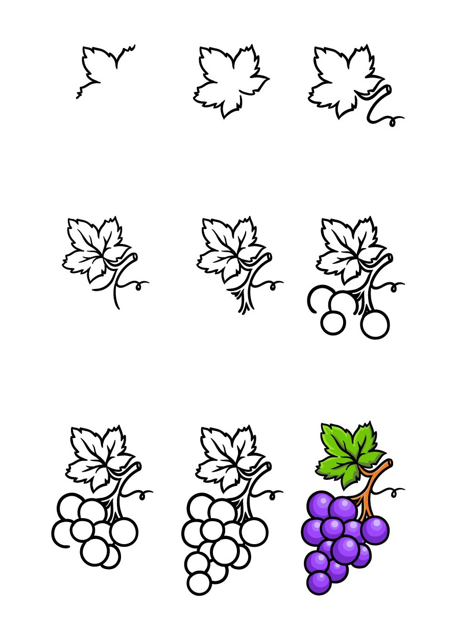 Dibujos de Racimo de uvas verdes