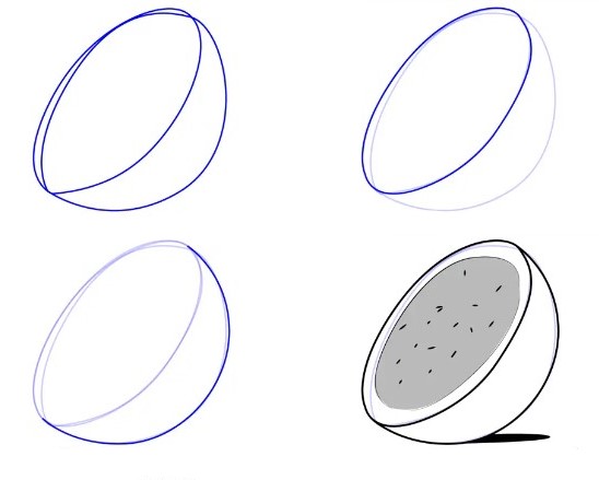 Dibujos de Sandía cortada