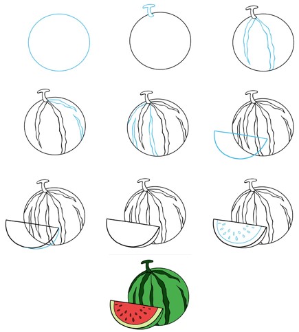 Dibujos de Sandía refrescante