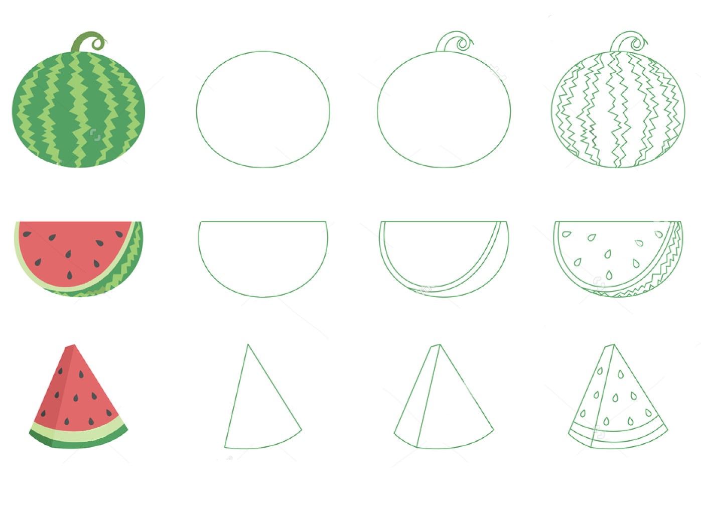 Dibujos de Sandía verde