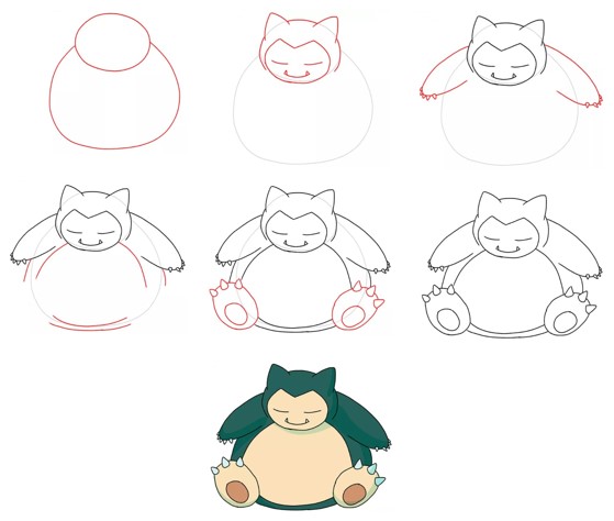 Dibujos de Snorlax dormido