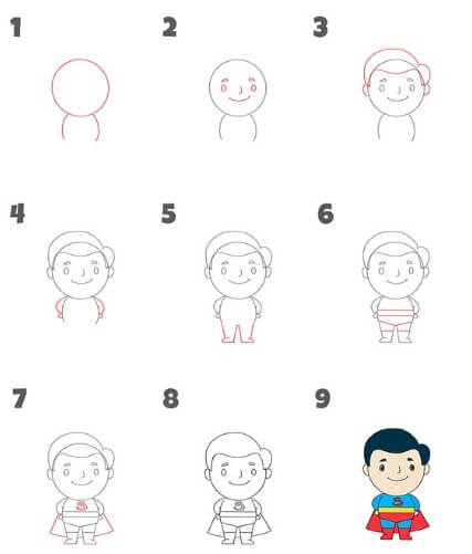 Dibujos de Superman de pie