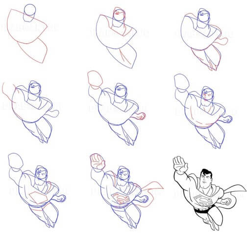 Dibujos de Superman en acción