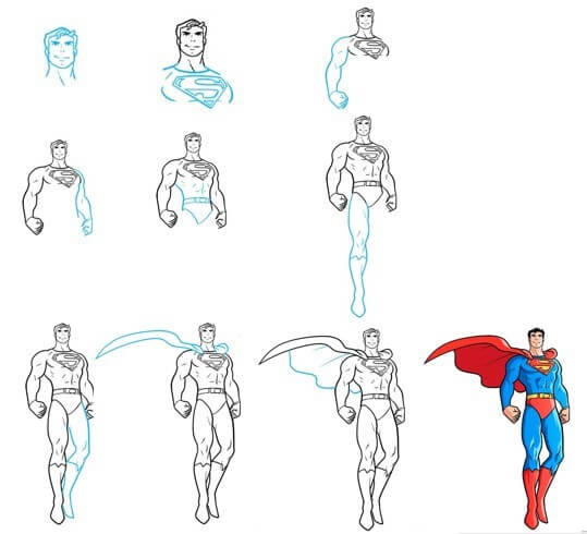 Dibujos de Superman fuerte