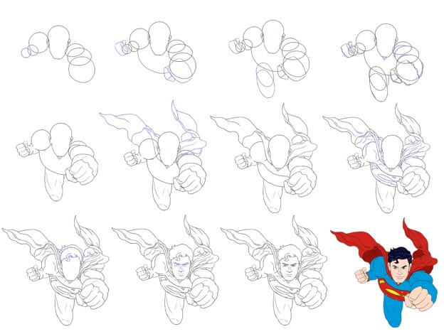 Dibujos de Superman heroico