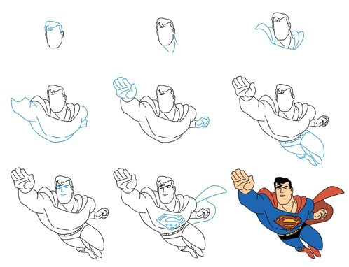 Dibujos de Superman saltando
